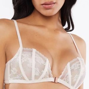 NWT Savage X Fenty Seashell Shape Iridescent Bra - Cream Iridescent, Sz. Medium
